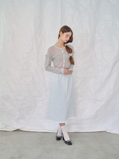 LETOILE DENIM LACE FRILL SKIRT (LECSSSK6015)