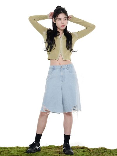 LETOILE DESTROYED DENIM SHORTS (LEBSSPT5178)