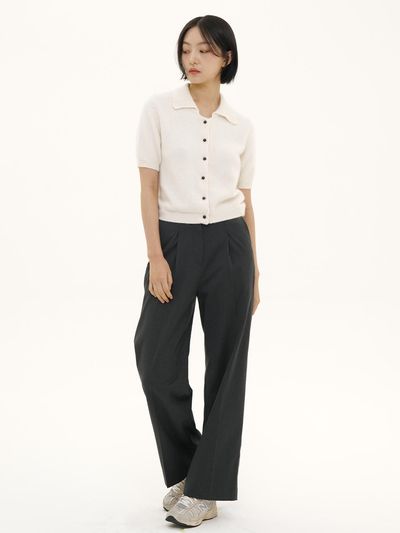 LETOILE DOUBLE BOUCLE SLACKS WIDE PANTS (LEBFAPT5504)