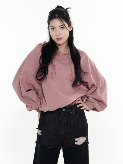 LETOILE FLOWER EMBROIDERED OVERFIT HOODIE_4 COLOR (LEBSSHD