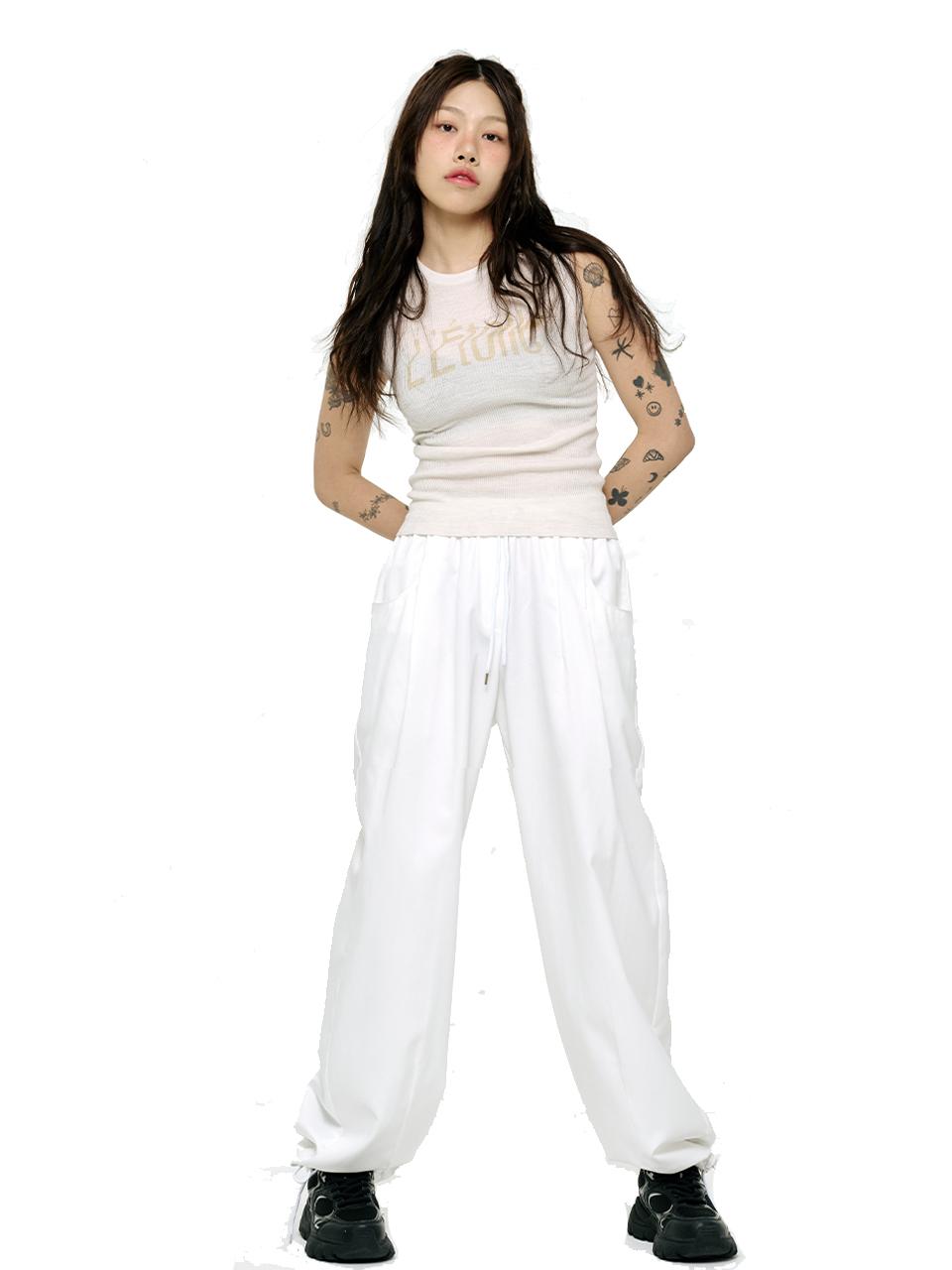 LETOILE GLOSS WHITE TRAINING PANTS (LEBSSPT5006)