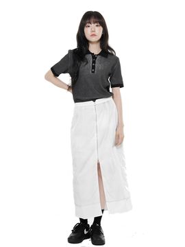 LETOILE LAYERED CHIFFON BLUE LONG STRAIGHT SKIRT (LEBSMSK5