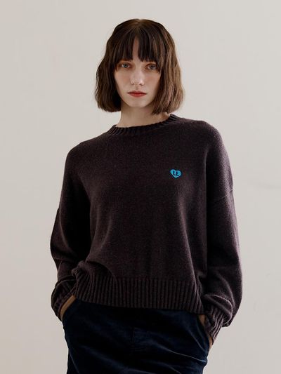 LETOILE LETOILE HEART LOGO COFFEE KNIT (LEBFWNT1727)