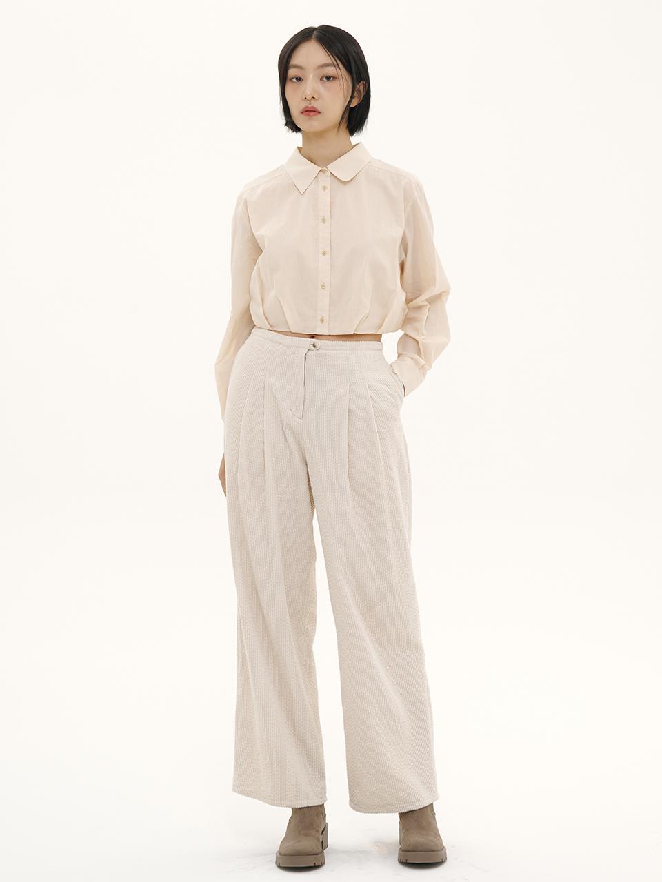 LETOILE PINTUCK CORDUROY PANTS 2 COLOR