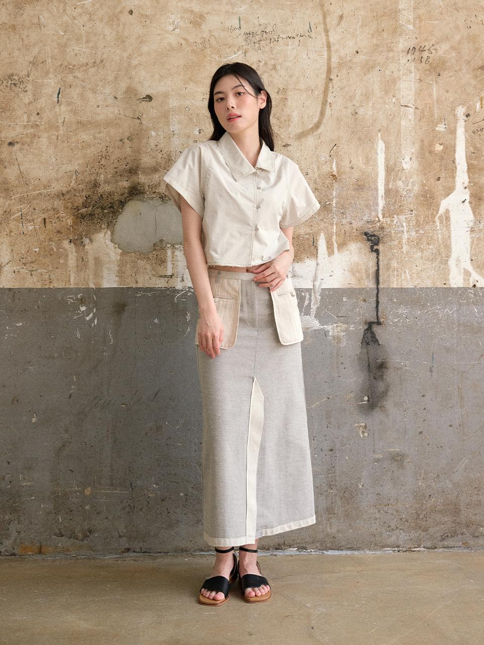 LETOILE TWO TONE REVERSIBLE LONG SKIRT (LEBSMSK5208)