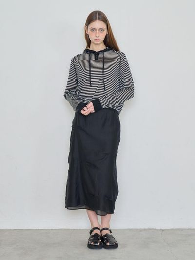 LETOILE UNBALANCE SHEER MIDI SKIRT (LECSSSK6018)