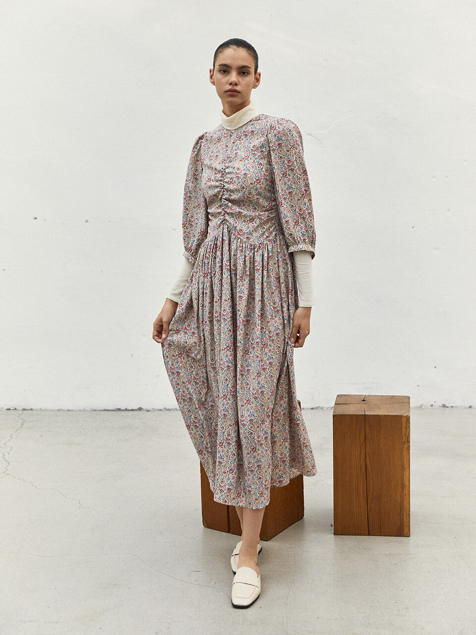 LETQSTUDIO Centre Ruched Maxi Dress (Multi)