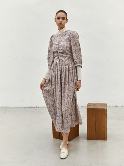 LETQSTUDIO Centre Ruched Maxi Dress (Multi)