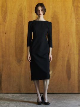 LETQSTUDIO L.Sleeve Refined Pocket Dress_Black