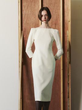 LETQSTUDIO L.Sleeve Refined Pocket Dress_Light Beige