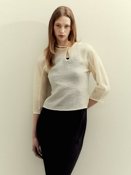 LETQSTUDIO Silky Blouse_Eggshell
