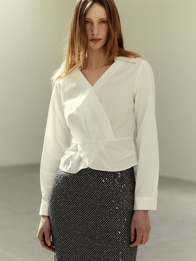 LETQSTUDIO Wrap Shirt_White