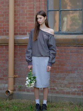 LETTER FROM MOON Bana Lace Check Midi Skirt (2 colors)