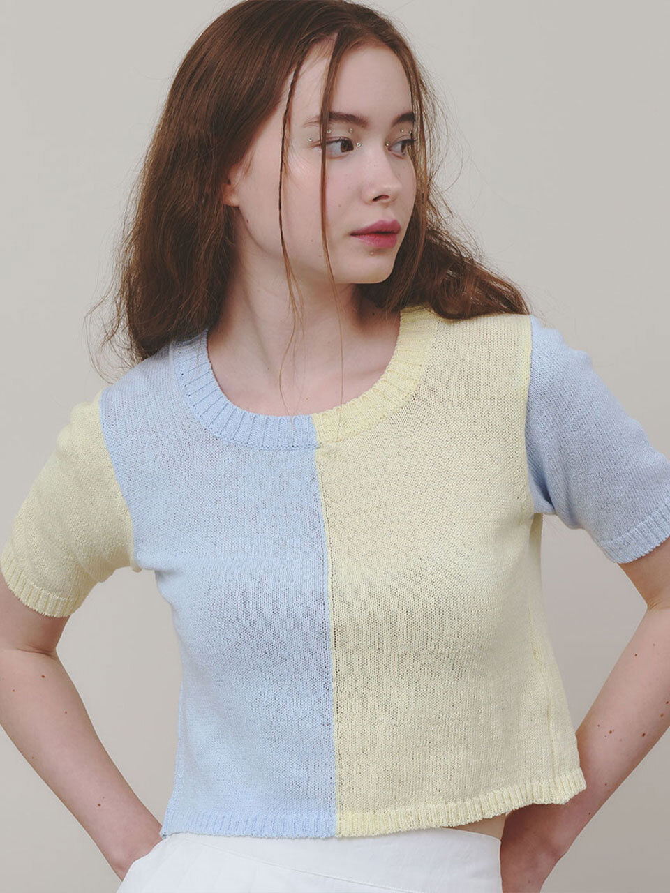 LETTER FROM MOON Half and Half Sweater