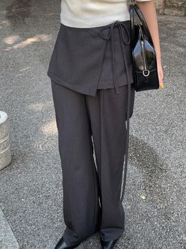 LETTER FROM MOON Layered Skirt Trousers [Mauve]