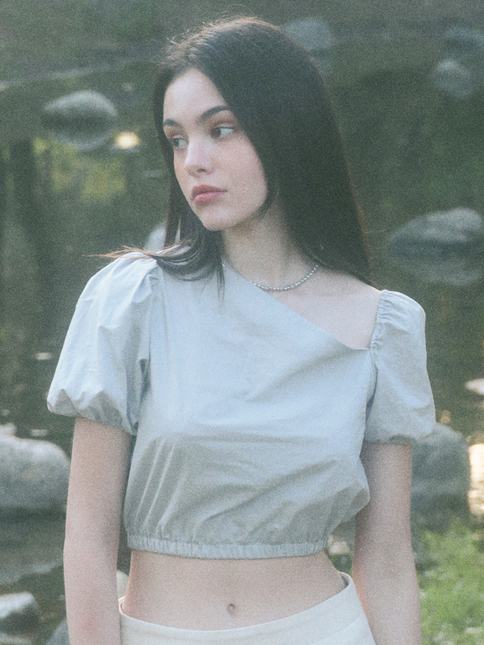 LETTER FROM MOON New Bendable Shoulder Blouse_Light Gray