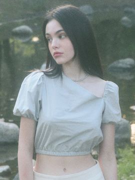 LETTER FROM MOON New Bendable Shoulder Blouse_Light Gray