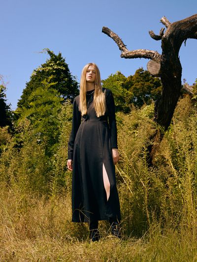LEUNI One Shoulder Backless Dress_Black