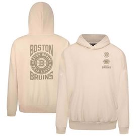 LEVELWEAR Men's Levelwear Cream Boston Bruins Contact Stamp Pullover Hoodie 