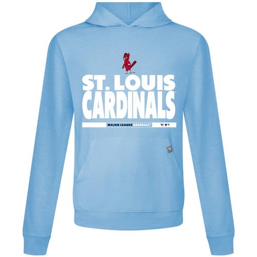 LEVELWEAR Men's Levelwear Light Blue St. Louis Cardinals Relay Center Stage Long Sleeve Hooded T-Shirt 