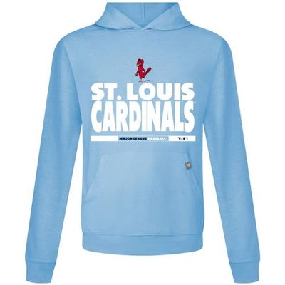 LEVELWEAR Men's Levelwear Light Blue St. Louis Cardinals Relay Center Stage Long Sleeve Hooded T-Shirt 