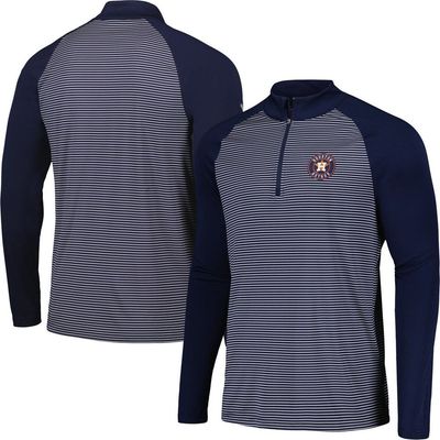 LEVELWEAR Men's Levelwear Navy Houston Astros Charter Striped Raglan Quarter-Zip Top 
