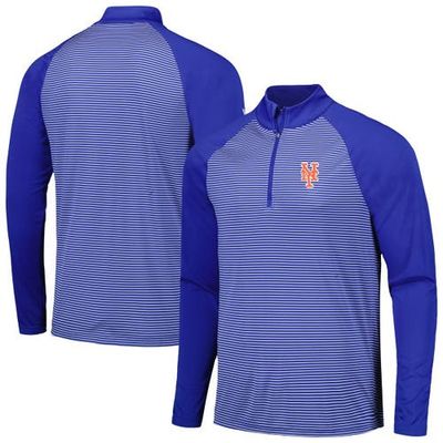 LEVELWEAR Men's Levelwear Royal New York Mets Charter Striped Raglan Quarter-Zip Top 