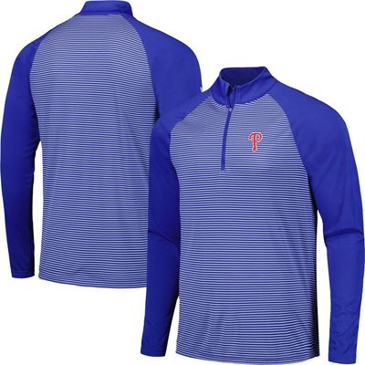 LEVELWEAR Men's Levelwear Royal Philadelphia Phillies Charter Striped Raglan Quarter-Zip Top 