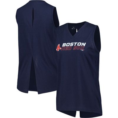 LEVELWEAR Women's Levelwear Navy Boston Red Sox Paisley Chase V-Neck Tank Top 