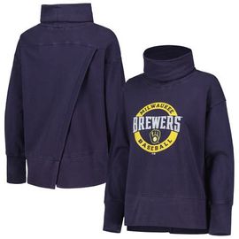 LEVELWEAR Women's Levelwear Navy Milwaukee Brewers Sunset Farm Team Pullover Sweatshirt 