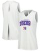 LEVELWEAR Women's Levelwear White Philadelphia 76ers Paisley Peekaboo Tank Top  - 1