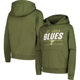 LEVELWEAR Youth Levelwear Olive St. Louis Blues Podium Fleece Pullover Hoodie 