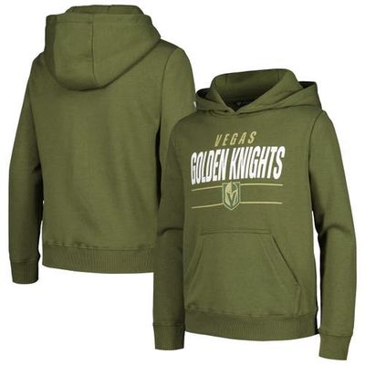 LEVELWEAR Youth Levelwear Olive Vegas Golden Knights Podium Fleece Pullover Hoodie 