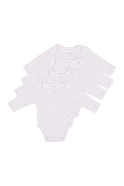 Leveret Leveret 4-Pack Cotton Long Sleeve Bodysuits