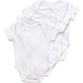 Leveret Leveret 4-Pack White Cotton Short Sleeve Bodysuits 