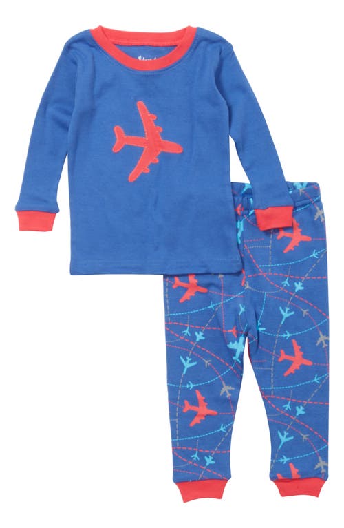 Leveret Leveret Airplane Long Sleeve Top & Pants Pajama Set