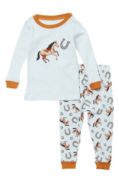 Leveret Leveret Horse Long Sleeve Top & Pants Pajama Set