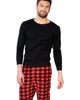 Leveret Leveret Men's Cotton Top & Fleece Pants Printed Matching Family Holiday Pajama Set - 2