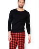 Leveret Leveret Men's Cotton Top & Fleece Pants Printed Matching Family Holiday Pajama Set - 5