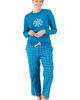 Leveret Leveret Women's Cotton Top & Flannel Pants Printed Holiday Pajama Set - 1