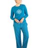 Leveret Leveret Women's Cotton Top & Flannel Pants Printed Holiday Pajama Set - 2