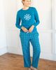 Leveret Leveret Women's Cotton Top & Flannel Pants Printed Holiday Pajama Set - 3