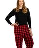 Leveret Leveret Women's Cotton Top & Fleece Pants Printed Matching Family Holiday Pajama Set - 5