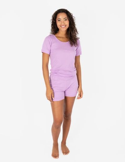 Leveret Leveret Women's Short Cotton Solid Pajama Set