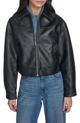 levi's levi's Boxy Faux Leather Bomber Jacket