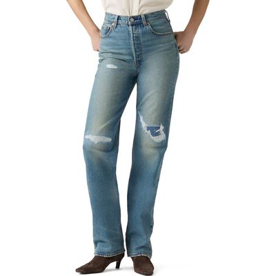 levi's levi's Ribcage Rip & Repair High Waist Straight Leg Jeans