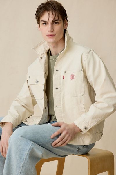 Levi's Levi's Sunrise Trucker Jacket in Undyed Ecru Greige, Men's at Urban Outfitters