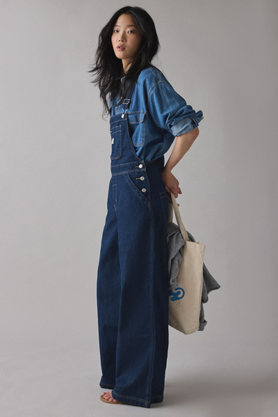 Levi's - XL Denim Overall in Rinsed Denim, Women's at Urban Outfitters