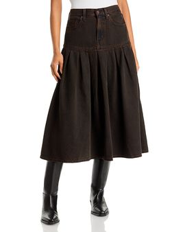 Levi's Levi's Yoked Pleated Denim Skirt in Over A Cup