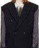 LGN Louis Gabriel Nouchi LGN Louis Gabriel Nouchi Black 4-Button Double-Breasted Sheer Blazer - 1